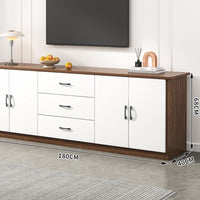 Contemporary Television Cabinet Large Capacity Storage Contemporary Television Stand Solid Wood Minimalist Entertainment Console for Bedroom