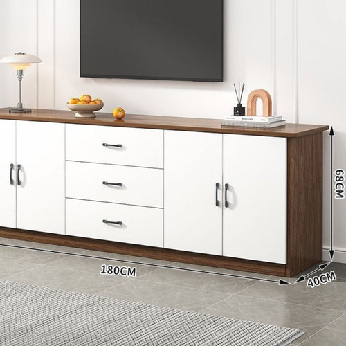 Contemporary Television Cabinet Large Capacity Storage Contemporary Television Stand Solid Wood Minimalist Entertainment Console for Bedroom