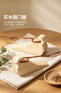 Solid Wood Door Stopper for Home Bedroom Door Handle Anti-Collision Windproof, Hanging Magnetic Storage Door Wedge
