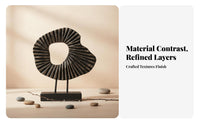 Interwoven Rings Decorative Piece Wabi-Sabi Design Ring-Shaped Figurine Modern Design Visually Striking-Catching Centerpiece