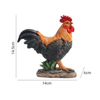 Resin Cockerel Statue Textured Cockerel Garden Figurine Rustic Design for Lawn