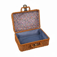Vintage Design Suitcase With Handle Wicker Gift Box Handmade Look