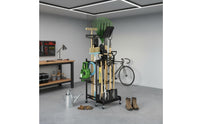 Wheeled Garden Tool Rack Multi-Holder Garden Tool Organizer Rack Hooked