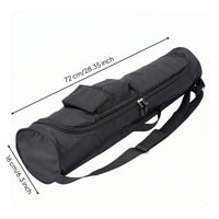 Cylindrical Exercise Mat Bag Zippered Exercise Mat Carrier Canvas-Like Carrying Case Shoulder Strap