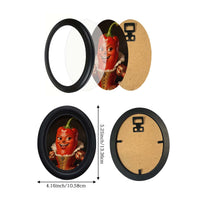 Solid Wood Picture Frame with Abstract Design, Oval, Painted, Includes Picture