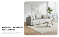 Modern Design Minimalist 3-Seater Couch High-Resilience Foam Sofa Easy to Clean Living Room Furniture Wear-Resistant for Apartment Dwellers, Business Owners, Young Adults, Office Reception Area, Bedroom, Boutique