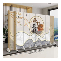 1 Piece Foldable Privacy Screen Mobile Partition Double-sided Folding Room Divider with Sturdy Wood Frame and Casters Suitable for Therapists Renters Spa Medical Office
