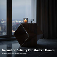Polyhedron Side Table Artistic Design Nightstand Geometric Shape for Living Room