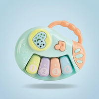 Piano Toy with Handle Light-up Handheld Piano Portable for Little Ones, Infants, Diaper Bag, Nursery