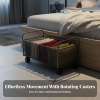 Wheeled Pull-accessible container with casters Under-Bed Container Large Capacity for Students