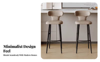 Upholstered Stool with Backrest Comfortable Bar Chair Easy Assembly for Lounge