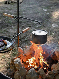 Qvien户外冬季烤盘架BBQ篝火烧烤野炊架多功能组装便携式露营铸铁