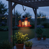 Solar Bird Feeder House Roofed Garden Decor for Outdoor