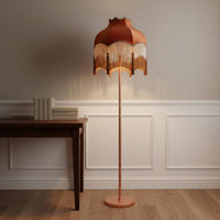 Floor Lamp Shade French Country Design Velvet Lampshade Beaded Trim for Study