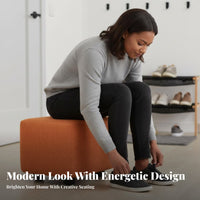 Upholstered Shoe-Changing Stool padded Seat Upholstered Low Stool for Homeowners