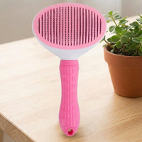 Cat Brush and Pet Hair Remover for Dog Grooming, Double-Sided Stainless Steel Dog Comb for Long Hair, Silicone Handle, Gentle on Skin Tool