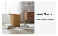 Lidded Woven Basket adaptable Laundry Hamper Breathable Design for Bathroom