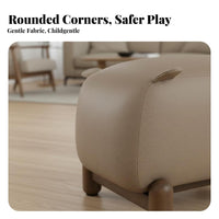 Piglet-Shaped Ottoman 150kg Load Capacity Upholstered Accent Stool Comfortable