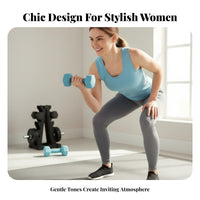 Solid Cast Iron Dumbbell Set with Rack Space Saving Hand Weight Set with Stand Compact Design 3-Tier Dumbbell Tree Rack Ergonomic Handle for Women, Beginners, Home Gym