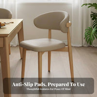 Light Luxury aesthetic Upholstered supportrest Chair Soft Upholstery Upholstered Side Chair with Curved supportrest Minimalist Aesthetic Dining Room Seating Modern Design for Families, Homeowners, Adults, Kitchen, Restaurant, Study