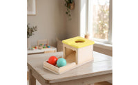 Motor Skills Object Permanence Box Developmental Object Permanence Box with Tray Cognitive Ball Drop Toy with Drawer Child-Friendly for Babies, Toddlers, Daycare