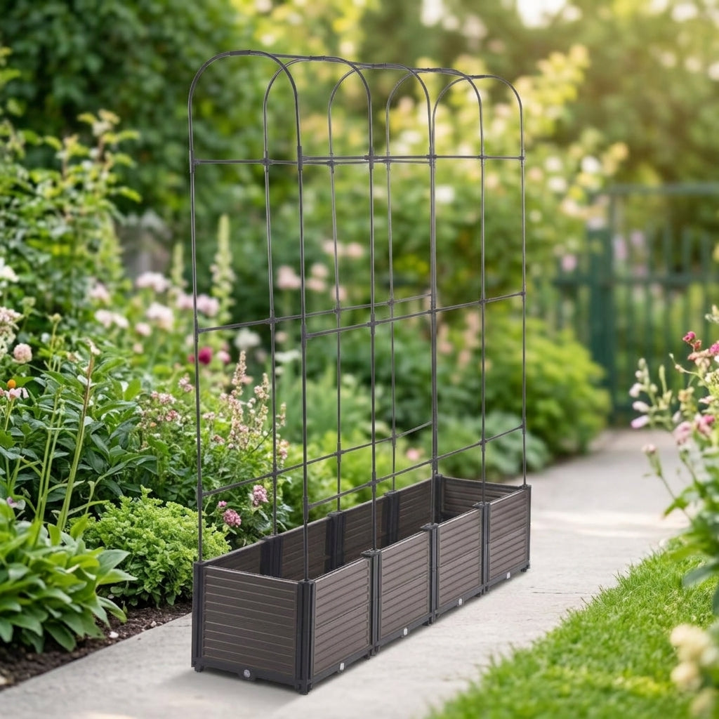 U-shaped Planter & Garden Support Set, 180cm, 42cm Width, Home Vegetable Garden, Balcony Garden, Climbing Plants Cultivation Kit