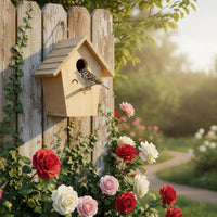 Wood Birdhouse Untreated Wooden Bird Nesting Box Decorative for Home Decor