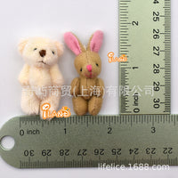 1:12 Dollhouse Miniature Articulated Bear and Rabbit Figurines