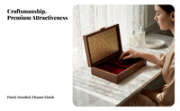 Wooden Jewelry Box Brass Latch Velvet-Lined Jewelry Box Hinged Lid