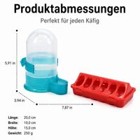 Bird Feeder and Waterer Set, Automatic Hanging Feeding Station for Wild Birds, Weatherproof, Transparent Waterer for Garden & Balcony