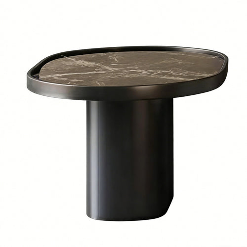 Round Pedestal Table Italian-Inspired Circular Table with Sculptural Base Modern Aesthetic Easy to Clean for Lounge Area