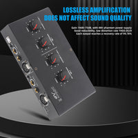 Microphone Amplifier Dual-Channel 48V Phantom Power Supply for Dynamic and Condenser Microphones