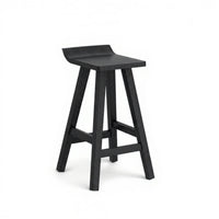 Round Top Counter Stool Minimalist Look Bar Seating Built-in Footrest for Cafe