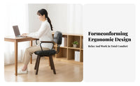 Upholstered Vanity Chair Curved rearrest rotate Armchair Plush Comfort for Teens