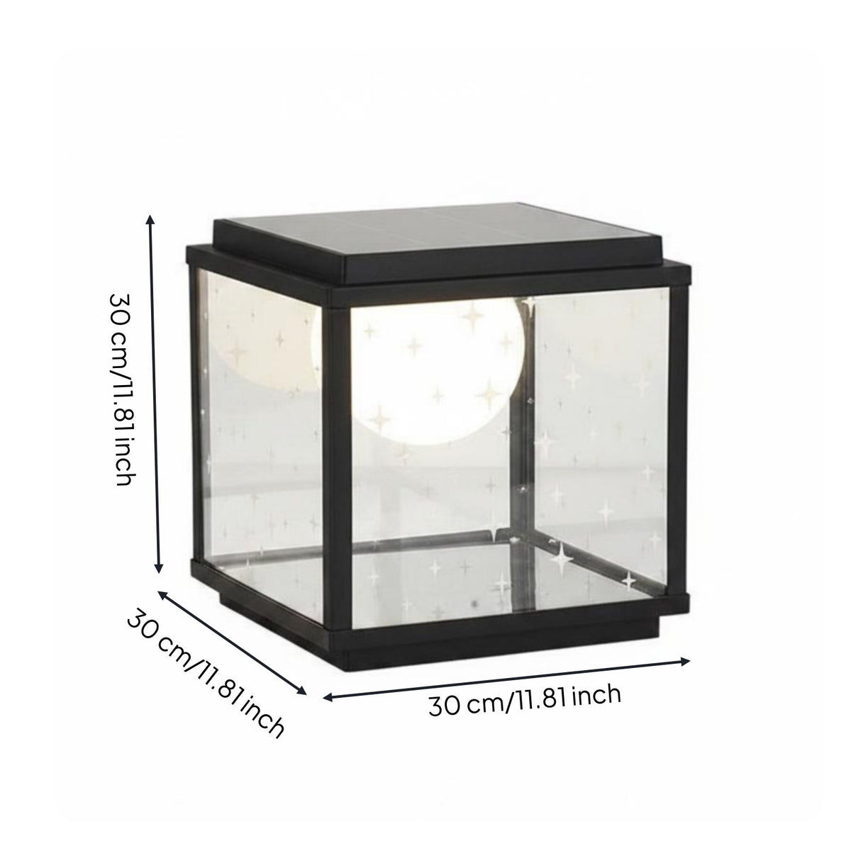 Solar Column Lamp Easy to Install Solar Topper Lamp Weather Resistant Outdoor Column Light for Courtyard