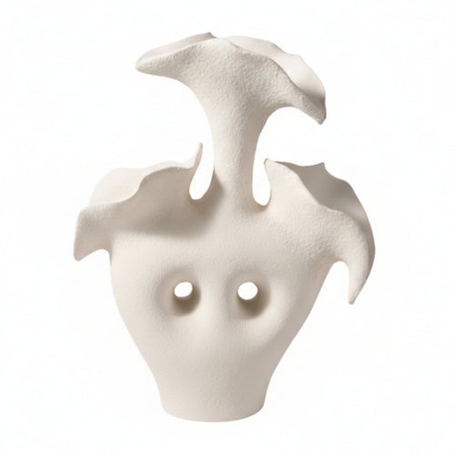 Soft Cream Flared Top House Decoration Organic Flower Vase