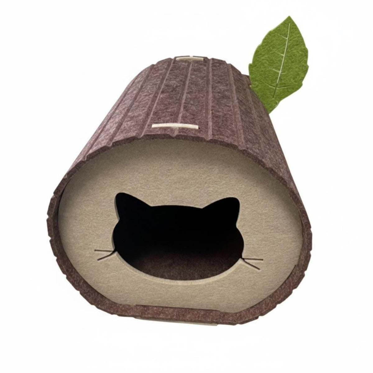 Log-Shaped Feline Tunnel Foldable Design Pet Furniture Easy to Clean