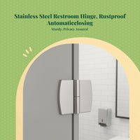 Stainless Steel Automatic Closing Partition Hinge, Surface-Mounted Toilet Door Hardware, Weight-Activated, Adjustable, Public Restroom, Easy to Install, Detachable, Suitable for Right Side Exit