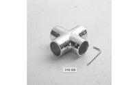 Four-Way Cross Tube Connector Heavy Duty Four-Way Cross Pipe Connector Easy Installation Stainless Steel Tube Joint for Yacht