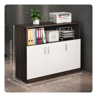 Low File Cabinet with Doors Office Storage Sideboard Wooden Printer Stand Office Partition Cabinet Sturdy Engineered Wood Construction Suitable for Office Workspace Study Bedroom