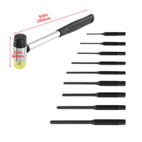 9 Pieces Drift Punch Hammer Set Carbon Steel Drift Punch and Hammer Kit Storage