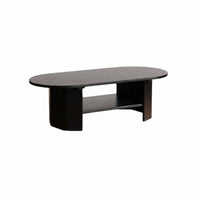Oval Coffee Table with Shelf Modern Design two-shelf Oval Table Space-Saving Minimalist & aesthetic for Families