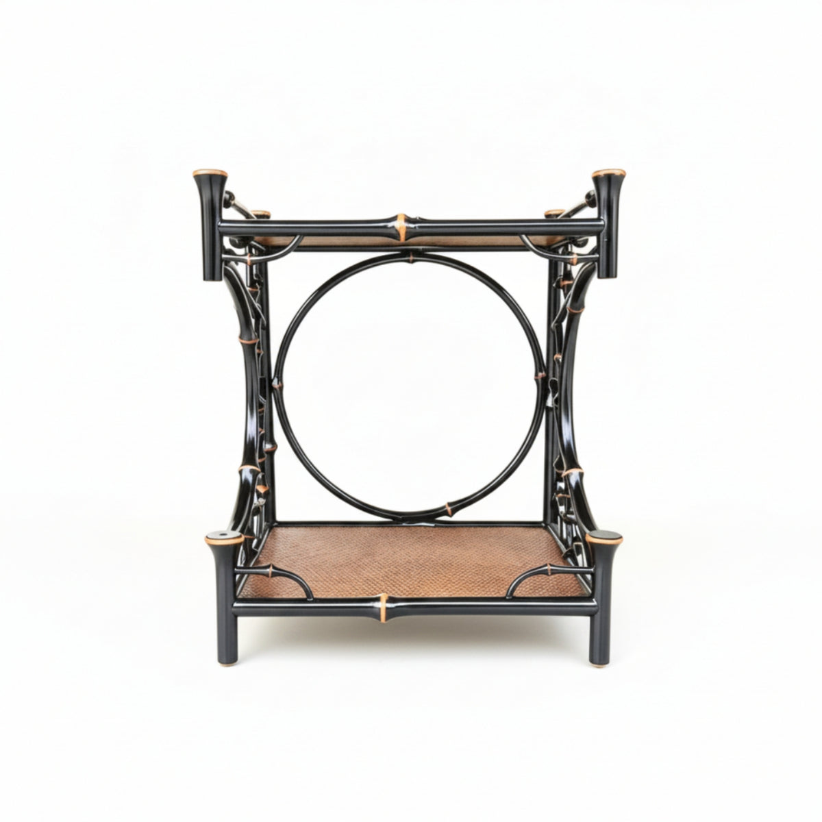 Bamboo Display Rack Antique-Influenced Tea Table Rack Open-Frame Tea Organizer for Collectors