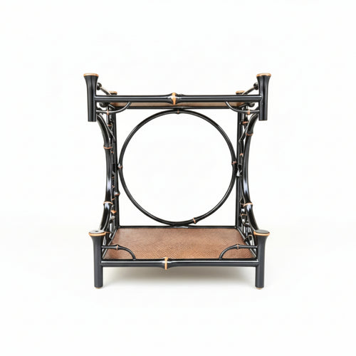 Bamboo Display Rack Antique-Influenced Tea Table Rack Open-Frame Tea Organizer for Collectors