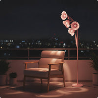 Flower Floor Lamp Modern Floral Floor Lamp Slim Sculptural for Readers, Living Room, Bedroom