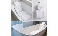 Full Body Bath Pillow Contoured Bathtub Cushion with Hook Bath Mattress Breathable Bathtub Pillow Quilted for Adults, Home Spa
