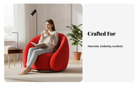 Upholstered Rotating Armchair Minimalist Design Oversized Rotating Barrel Chair Modern Aesthetic Deep Seat for Students