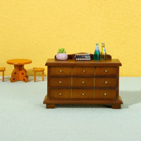 DIY Miniature Retro Nine-Grid Storage Cabinet for Dollhouse