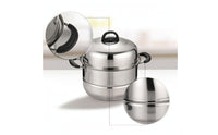 Steamer Pot with Lid Large Stainless Steel Steamer Cookware Double-Handled Domed for Home Cooks, Stovetop, Kitchen