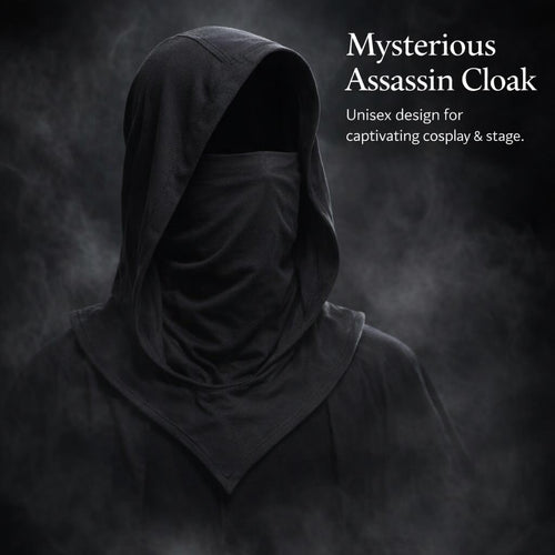 Assassin Cosplay Hooded Cape for Anime Convention, Hooded Cloak Maxi Cape, Stage Performance Robe, H - Image 2